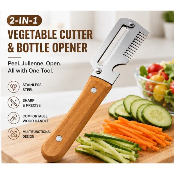 other Other - 3-in-1 Kitchen Peeler Julienne Cutter Bottle Opener Stainless Steel Tool
